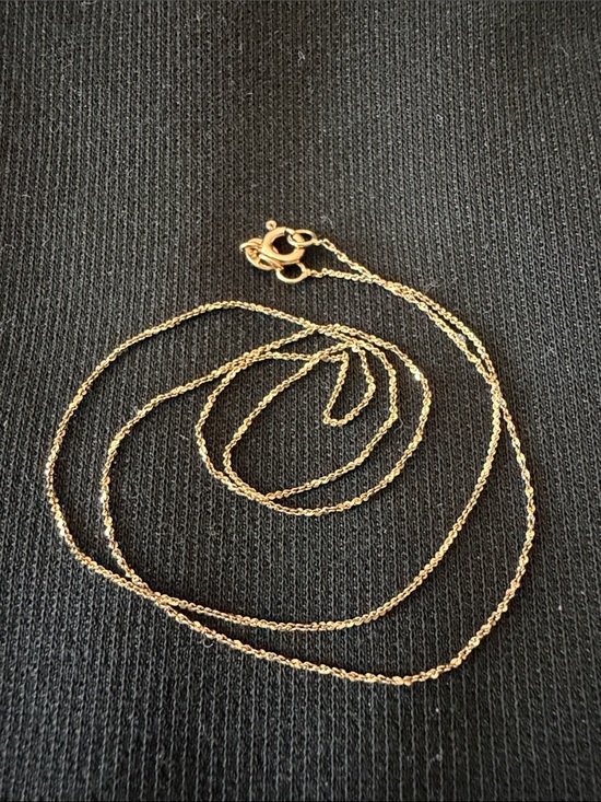 Jewelry - Solid 10K gold 17” long twisted rope chain necklace, vintage